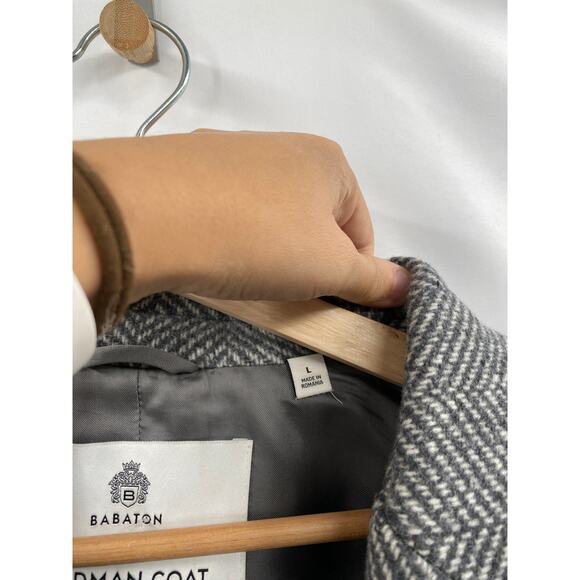 Babaton L The Stedman Coat - Soft Wool Cashmere herringbn grey/white - Picture 6 of 14